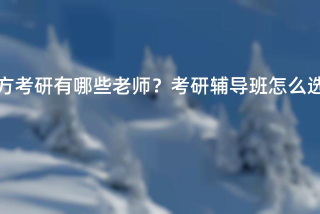 新东方考研有哪些老师？考研辅导班怎么选择？